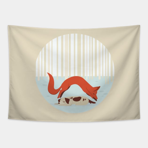 A Quick Fox and a Lazy Dog Tapestry by Sherin