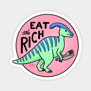 Eat the Rich Parasaurolophus Dinosaur Magnet
