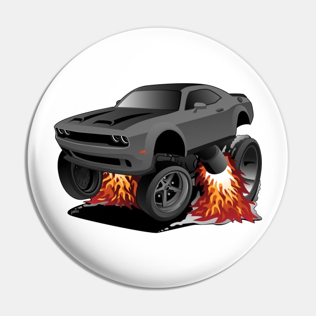 Modern American Muscle Car Cartoon Illustration Pin by hobrath