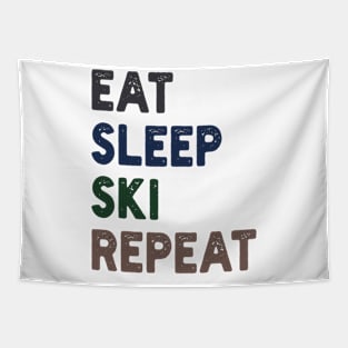 Eat Sleep Ski  Repeat Tapestry