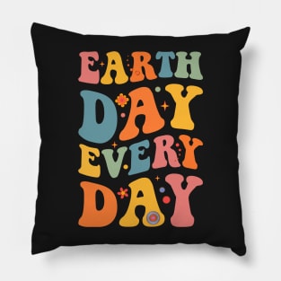 Earth Day Every Day Retro Vintage Sunset Happy Earth Day Pillow