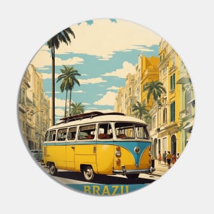 Recife Brazil Vintage Tourism Travel Poster Pin