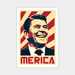 Merica Ronald Reagan Retro Propaganda Magnet