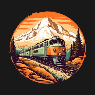 I like trains, Train Engine in the mountains T-Shirt