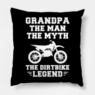 Grandpa, the Dirtbike Legend - Revving Up Fun on this Tee! Pillow