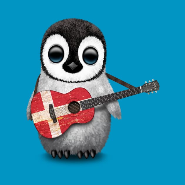 Baby Penguin Playing Danish Flag Guitar by jeffbartels