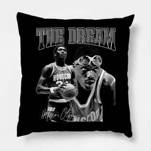 Hakeem Olajuwon The Dream Basketball Legend Signature Vintage Retro 80s 90s Bootleg Rap Style Pillow