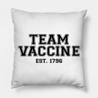 Team Vaccine Black Pillow