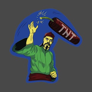 An mad Chinese man throwing TNT T-Shirt