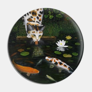 Calico Cat and Koi Fish Pin