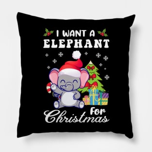 I Want A Elephant For Christmas Baby Elephants Christmas Pillow