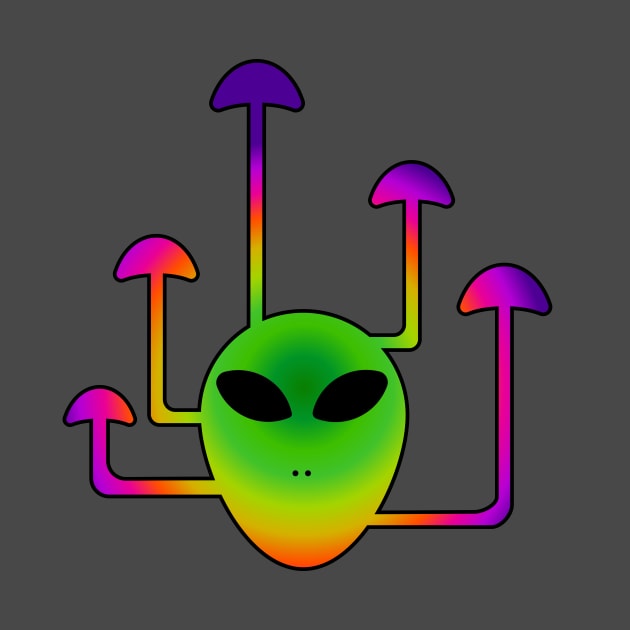 Trippy alien mushroom head by QuickSilverfish