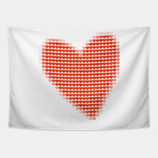 Red Textured Valentines Day Heart Filled with Hearts Tapestry