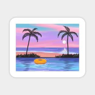 Pool Sunset Magnet