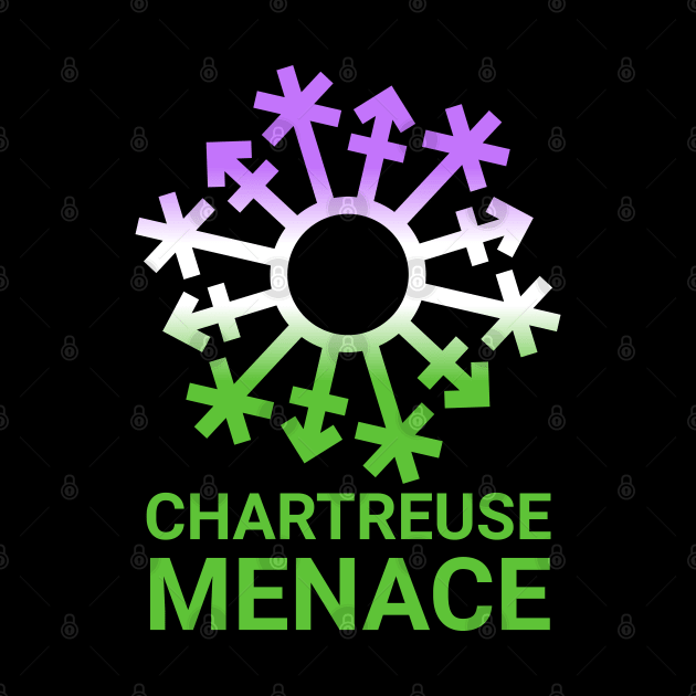 "Chartreuse Menace" Gender Snowflake - Genderqueer Flag Colors by GenderConcepts