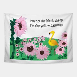 Funny Yellow Flamingo Tapestry