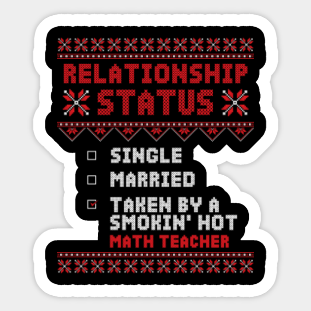 First Christmas Wife or Husband of Hot Math Teacher - Math Teacher Gift - Sticker