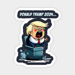 Donald Trump 2024: Garbage Pail Campaign Magnet