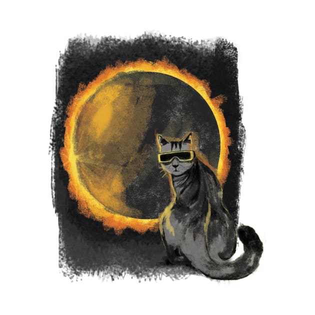 Funny Cat Solar Eclipse by Studiocapsule