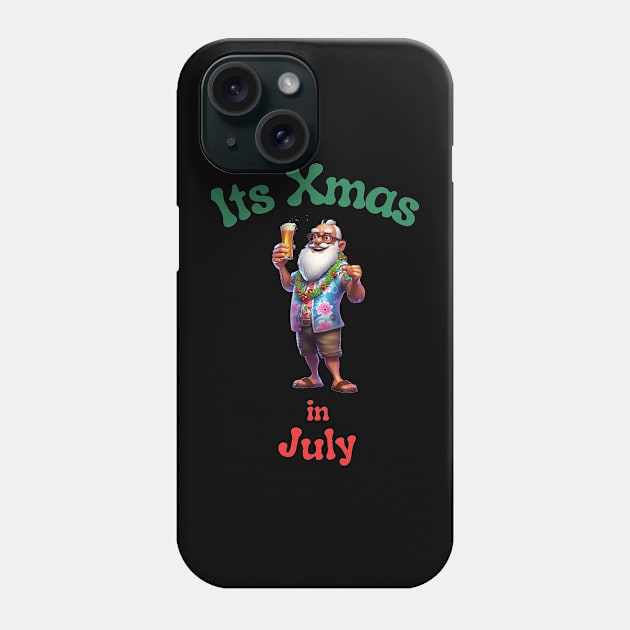 Santa Claus Christmas in July Phone Case by stickercuffs