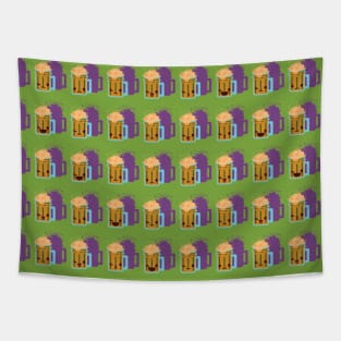 Cute Emoji Beer Pattern Tapestry