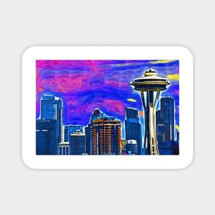 Spece Needle Fauvism Style Magnet