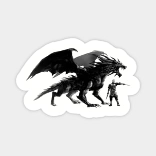 Rajic and his black dragon Raat (from the Dragon Slayer Chronicles) Magnet