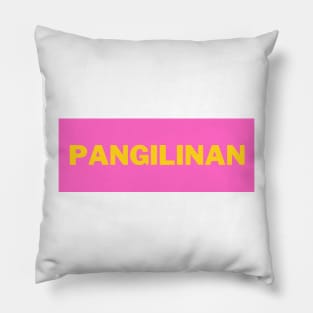 Pink and Yellow Pangilinan Surname Pillow