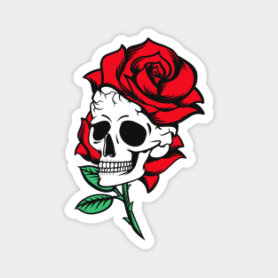 Skull and Rose Magnet