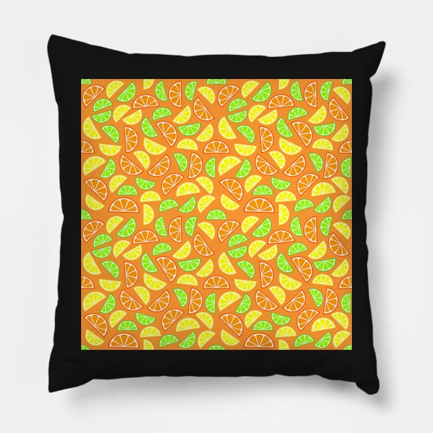 Lemons, Limes, Oranges, | Citrus | Pop Art Pattern Pillow by williamcuccio