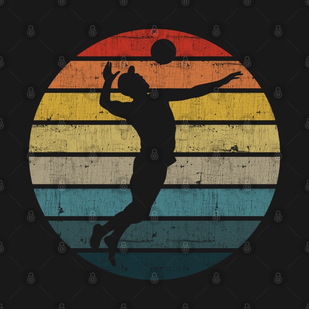 Beach volleyball Silhouette On A Distressed Retro Sunset print by theodoros20