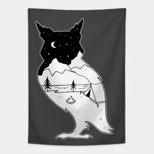 Camping Owl Tapestry