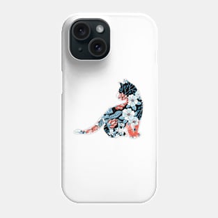 cat with floral pattern Phone Case