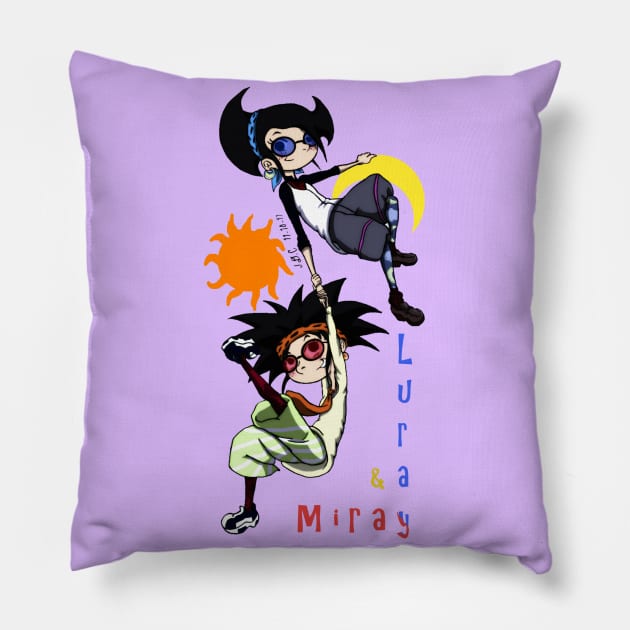 Luray & Miray Pillow by TeeJay93