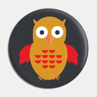 Yellow & Red Owl Pin