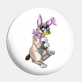 Bobtail BunnyCat: Snowshoe Point (Pink) Pin