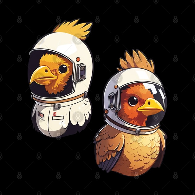 Space Galaxy Chickens - Chicks with Space Helmets by RailoImage