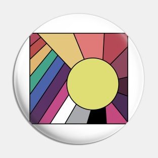 Retro Rainbow Sunshine Pin