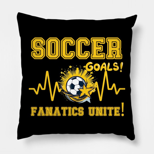 Soccer Goals  Fanatics Unite Pillow by FehuMarcinArt