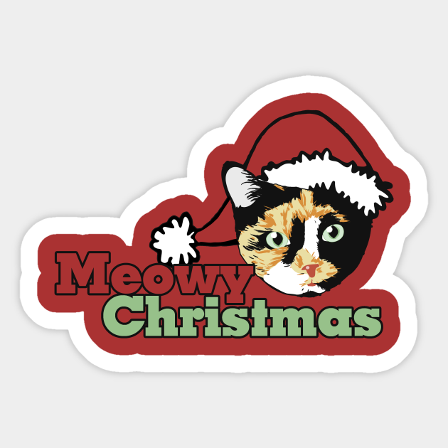 Meowy Christmas Calico cat catmas - Xmas - Sticker