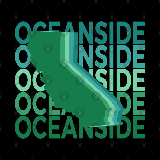 Oceanside California Green Repeat by easytees