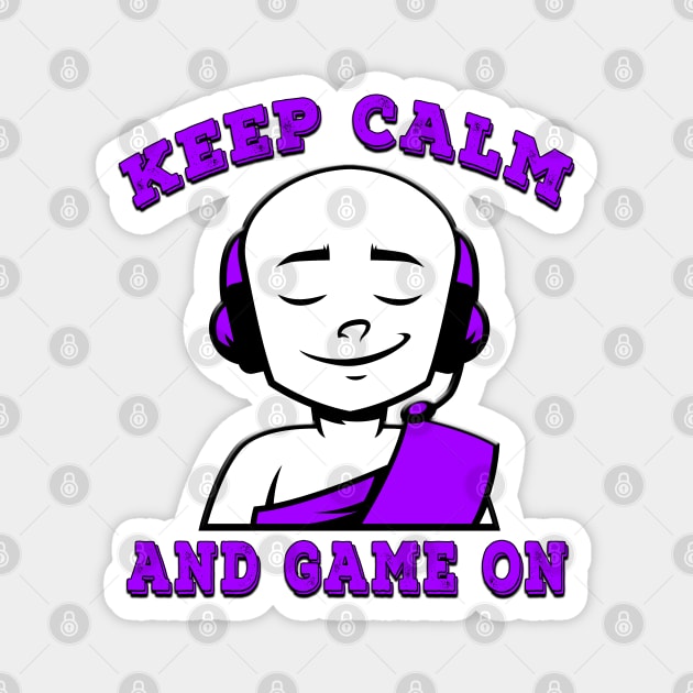 Keep Calm And Game On Purple Magnet by Shawnsonart
