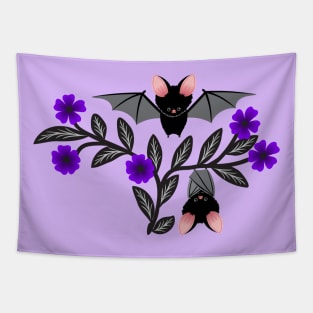 Bats and flowers Tapestry