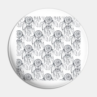 Classy Black dreamcatcher White Pattern Pin