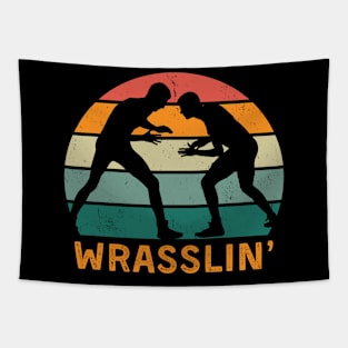 Wrasslin' Retro Sunset Tapestry