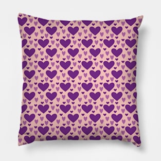 Purple Hearts Repeated Pattern 068#001 Pillow