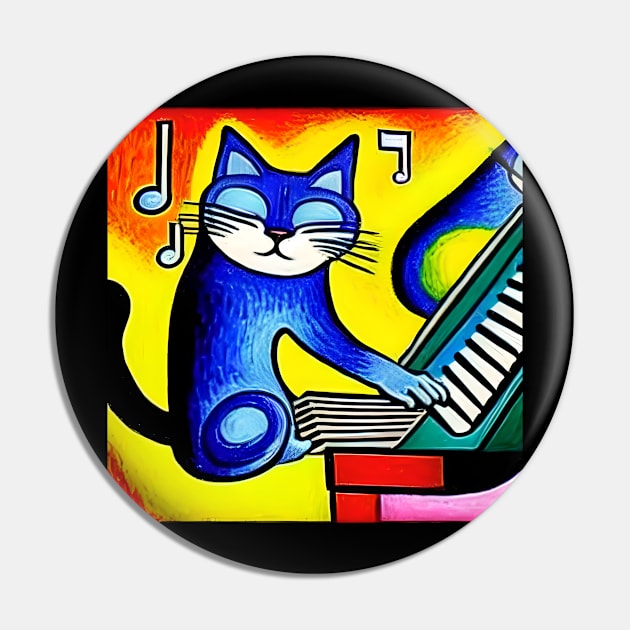 A Cat Playing The Keyboard Pin by Musical Art By Andrew