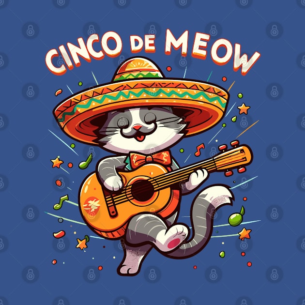 Cinco De Meow Cat Men Women Funny Cinco De Mayo by BOB