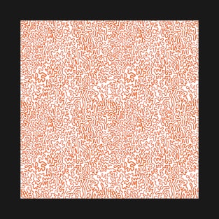 Brain Coral Squiggles Abstractions - Coral Orange T-Shirt