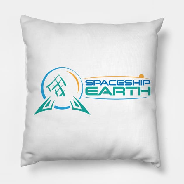 Spaceship Earth Pillow by chwbcc